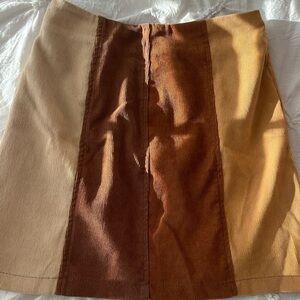 Altar'd State A-Line Skirt in Tan and Brown